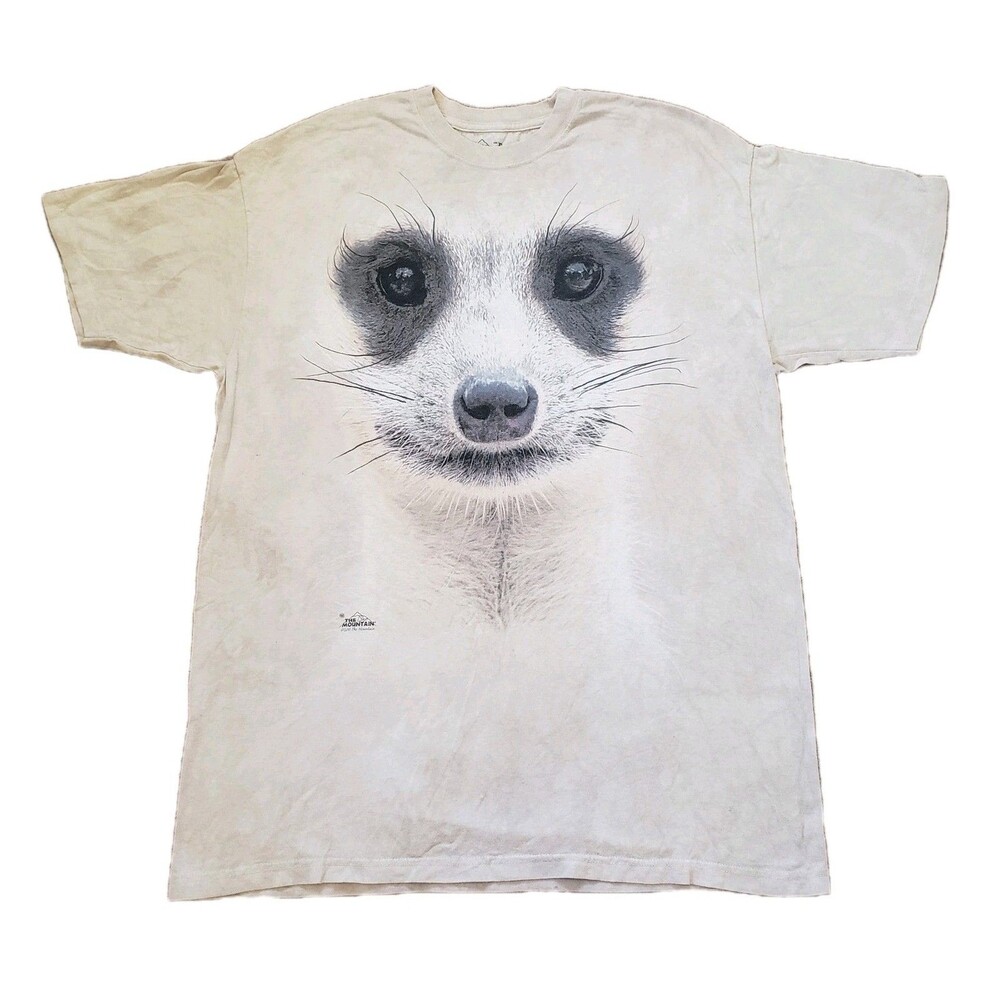 2011 The Mountain Big Face Meerkat Size XL Mens Brown Tie Dye T-Shirt Animal